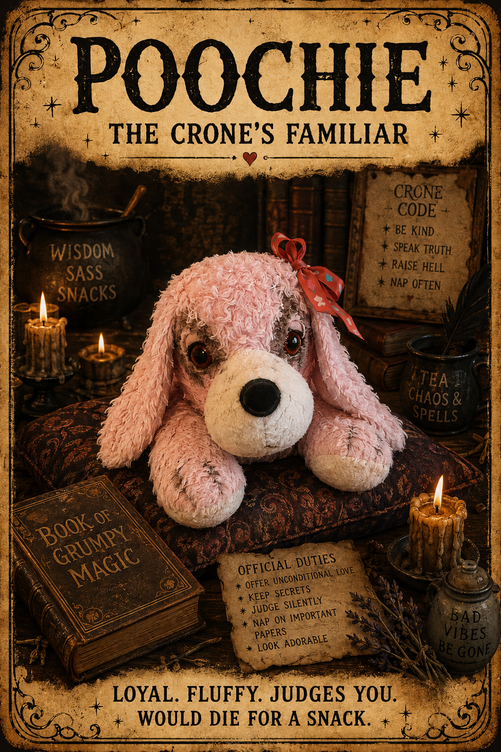 Poochie the Pooped Pup, the Crone's familiar